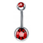 Kolczyk do pępka - cyrkonia czerwony - InkMed