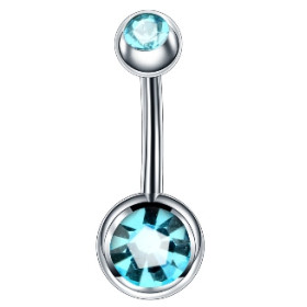 Kolczyki do pępka - cyrkonia niebieski - InkMed