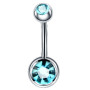 Kolczyki do pępka - cyrkonia niebieski - InkMed