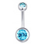 Kolczyki do pępka - cyrkonia niebieski - InkMed
