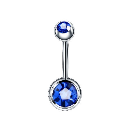 Kolczyk do pępka - cyrkonia niebieski - InkMed