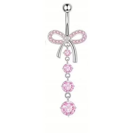 Kolczyk do pępka - kokardka różowy - InkMed
