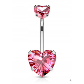 Kolczyk do pępka - serduszko różowy - InkMed