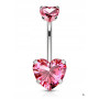 Kolczyk do pępka - serduszko różowy - InkMed