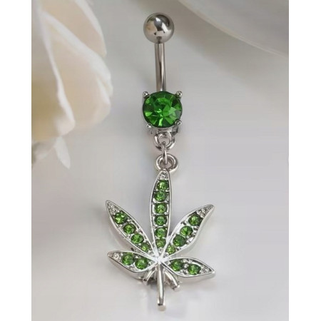 Kolczyk do pępka - Liść Marihuany - InkMed