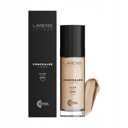 Larens Colour Liquid Concealer Glow 02 - Korektor rozświetlający w płynie kolagen kwas hial  10 ml - Larens