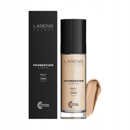 Larens Colour Liquid Foundation Matt 02 - Podkład matujący do skóry tłustej, mieszanej 30 ml - Larens