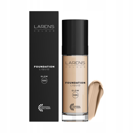 Larens Colour Liquid Foundation Glow 02 - Podkład rozświetlający dający efekt gładkiej skóry  30 ml - Larens