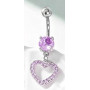 Kolczyk do pępka - serduszko fioletowy - InkMed
