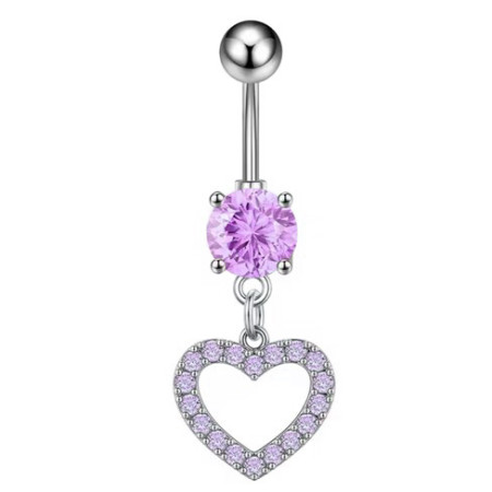 Kolczyk do pępka - serduszko fioletowy - InkMed