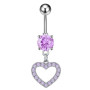 Kolczyk do pępka - serduszko fioletowy - InkMed