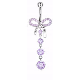 Kolczyk do pępka - kokardka fioletowy - InkMed