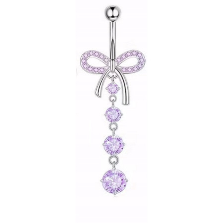 Kolczyk do pępka - kokardka fioletowy - InkMed