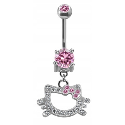 Kolczyk do pępka Hello Kitty różowy