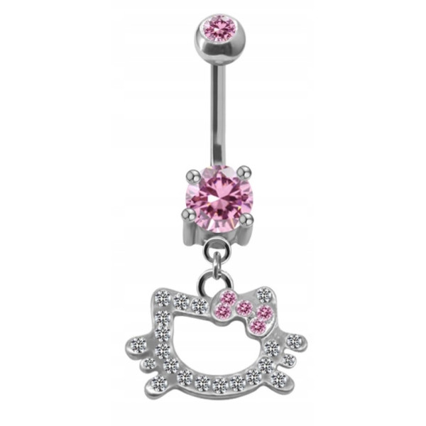 Kolczyk do pępka Hello Kitty różowy