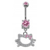 Kolczyk do pępka Hello Kitty różowy
