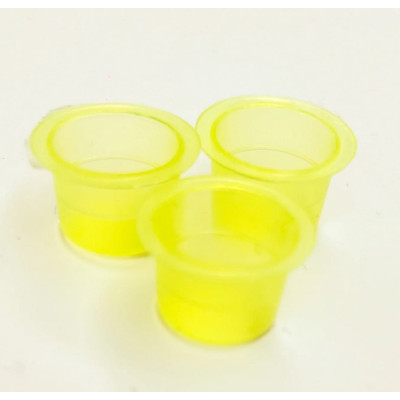 Kubeczki do farby tuszu do tatuażu L 15mm żółte 50sztuk