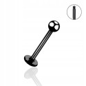 Kolczyk do uszu labret z kuleczką czarny 1,2/6/3