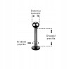 Kolczyk do uszu labret z kuleczką czarny 1,2/6/3