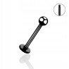 Kolczyk do uszu labret z kuleczką czarny 1,2/8/3